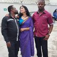 Ime Bishop Umoh, Okey Bakkasi on set of Emem Isong's 'Love is in the Hair.'
