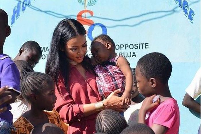 Karrueche Tran at Hope for Survival Orphanage in Abuja