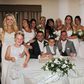 Grooms Deri Rogers and Ben Wood had their ten bridesmaids all dressed up in big white gowns