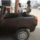 Photos of Mr Obaniyi's hand woven cane-wood car