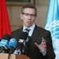 U.N. Special Representative and Head of the United Nations Support Mission in Libya, Bernardino Leon holds a news conference on Libya's reconciliation process at the es-Sahirat region of Rabat, March 20, 2015. REUTERS/Stringer
