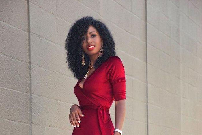 OOTD Inspiration: Folake Huntoon is fierce in thigh high slit maxi dress