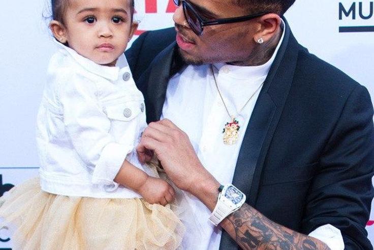 Chris Brown and daughter Royalty at 2015 BBMA