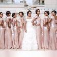 Tinuke Ogundero and her bridesmaids on her white wedding day