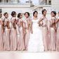 Tinuke Ogundero and her bridesmaids on her white wedding day
