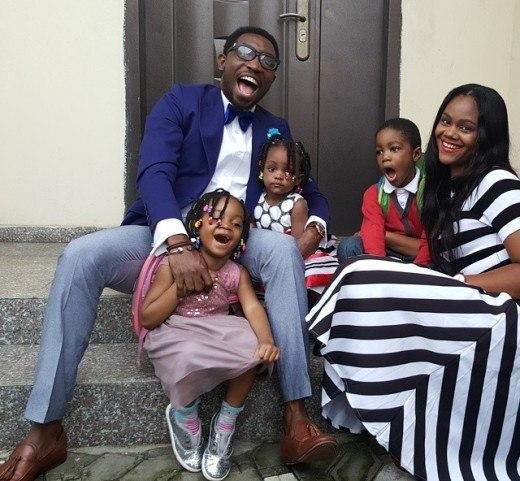 Singer, Timi Dakolo with his lovely wife, Busola Dakolo and their adorable kids