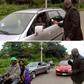 Governor Ayo Fayose spotted in suit on the streets checking motorists drivers license
