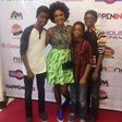 Omoni Oboli and sons at the Lagos premiere of 'Lunch Time Heroes'