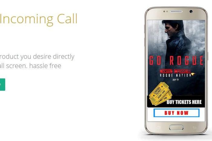 You can buy directly from the ad that displays on your call screen