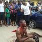 The bloodied suspect