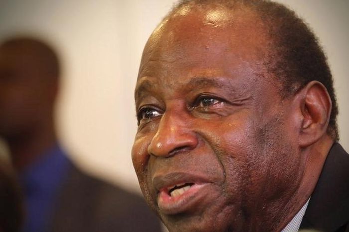 Amara Essy, candidate for the 2015 presidential election and member of the ruling coalition of RHDP attends a news conference in Abidjan February 26, 2015. REUTERS/Thierry Gouegnon