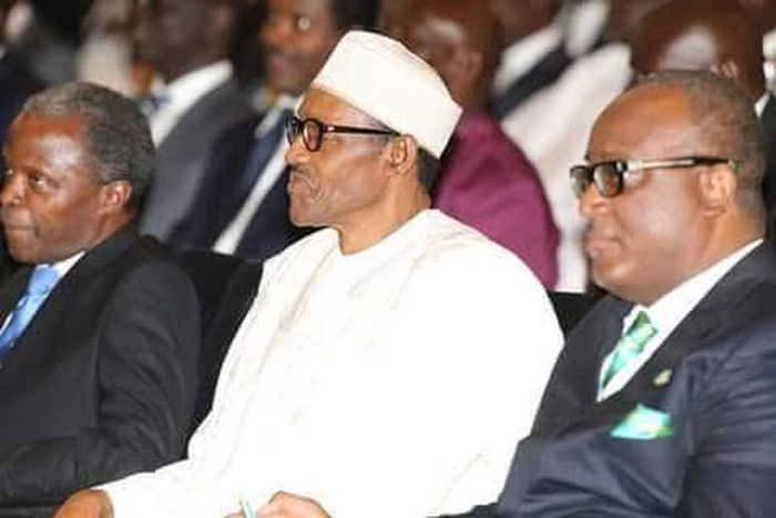 President Muhammadu Buhari and Vice President Yemi Osinbajo attend NBA conference in Abuja on August 23, 2015