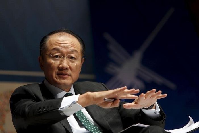 World Bank President Jim Yong Kim participates in an International Monetary Fund (IMF)-World Bank discussion titled 'Conversation on Climate Change' during the 2015 Annual Meetings of the IMF and the World Bank in Lima, Peru, October 7, 2015.  REUTERS/...