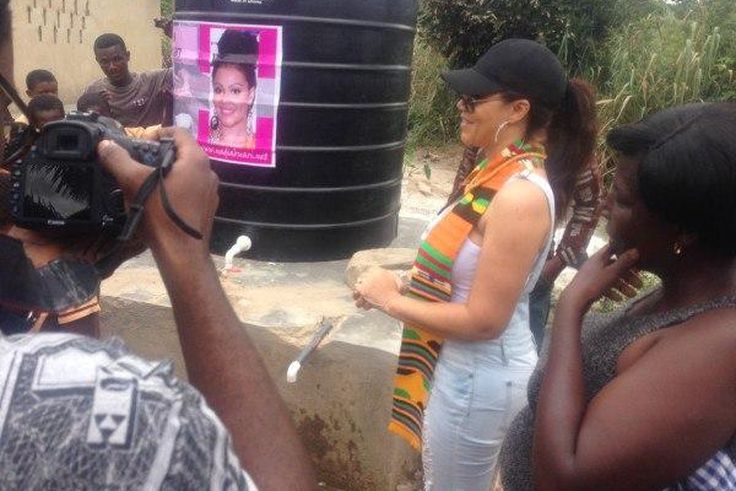 Nadia Buari commissions two boreholes in Eastern Region