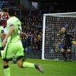 Manchester City midfielder Fernando's header hit the bar in stoppage time against Aston Villa