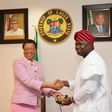 Lagos State Governor, Akinwunmi Ambode meets with Nelson Mandela's wife, Graca Machel in Lagos on November 13, 2015