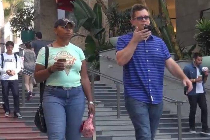 Saying embarrassing things in public prank