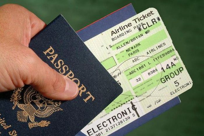 Passport and boarding pass