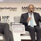 Dr Carlos Lopes explaining a point to Alan Kassuja at the Day 2 of the New York Forum Africain Gabon