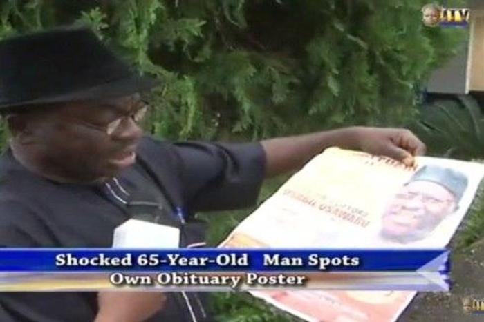 65-yr-old man spots his own obituary posters