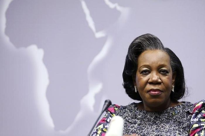 Central African Republic's interim President Catherine Samba-Panza holds a news conference during an European Union (EU)-Africa summit in Brussels April 3, 2014. REUTERS/Francois Lenoir
