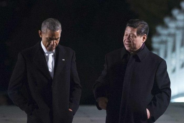 US President Obama and Chinese President Xi Jinping talking at a previous meeting