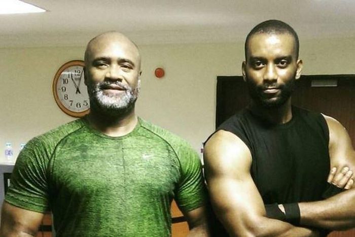 Pastor Paul Adefarasin with trainer, Dominic Mudabai