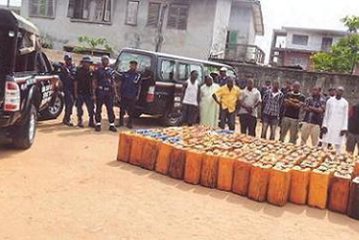 NSCDC operatives parade oil vandals arrested in a series of operations