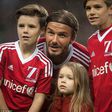 David Beckham and his children before the UNICEF Match for Children