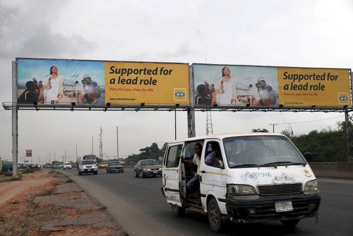 A billboard advertising MTN telecommunication company is seen along a road in Lagos November 16, 2015. (REUTERS/Akintunde Akinleye)