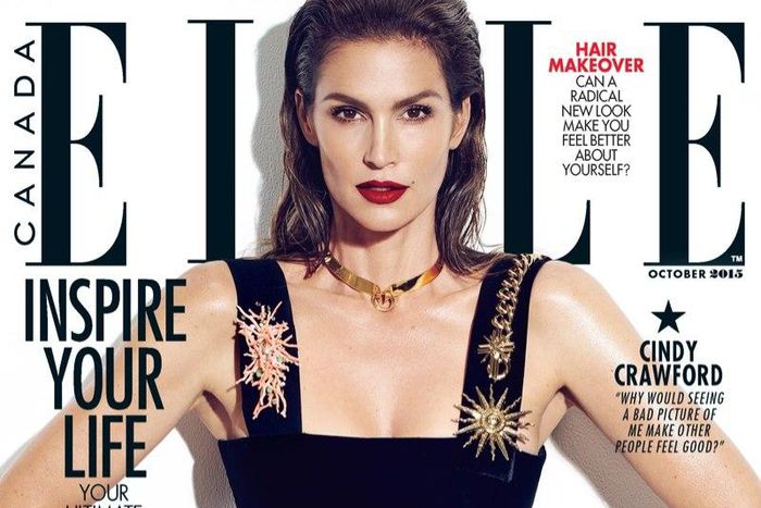Cindy Crawford covers Elle Canada October 2015 issue