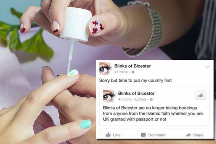 Woman arrested over facebook post in solidarity with Paris, banning Muslims from salon