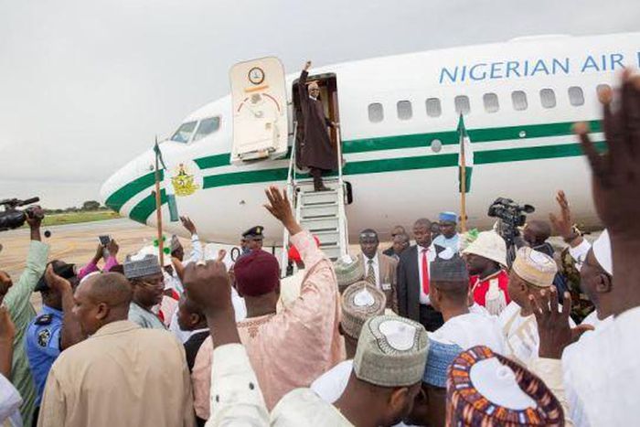 President Muhammadu Buhari leaves Abuja for New York on September 24, 2015.