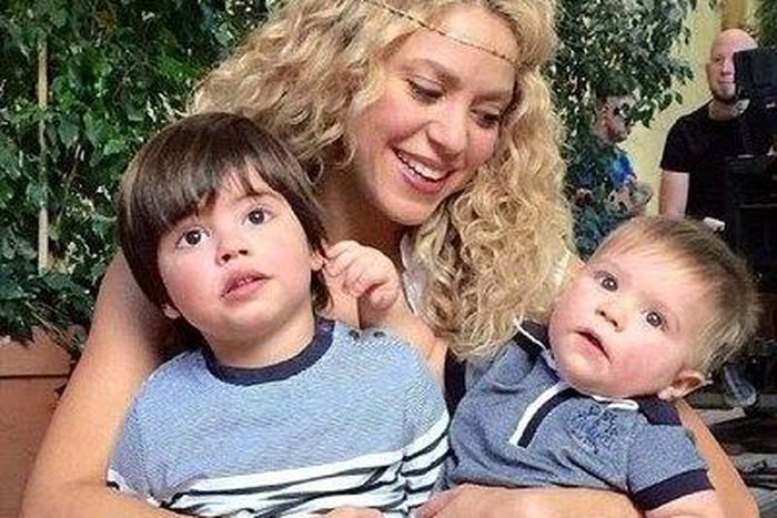 Shakira with her two sons, Milan and Sasha