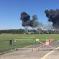A Hawker Hunter plane crashes at the Shoreham air show