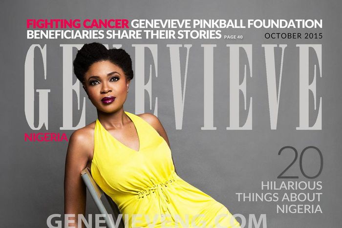 Omoni Oboli is drop dead gorgeous on a vibrant cover of Genevieve Magazine's October 2015 cover