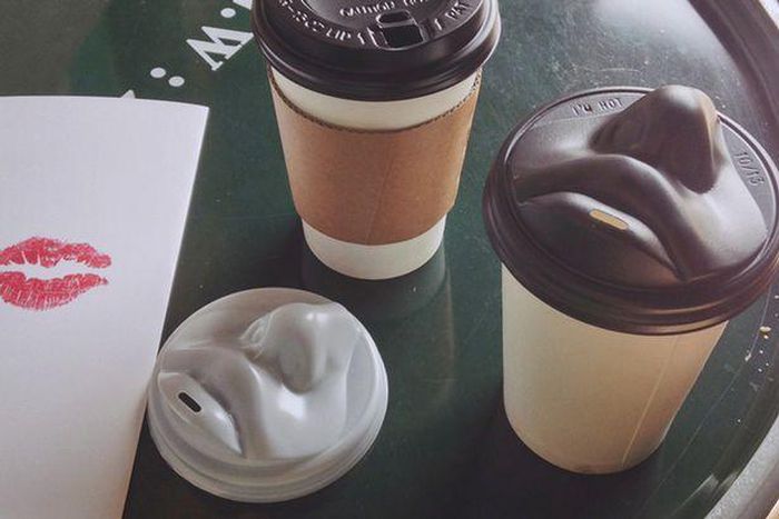 The kissable coffee cups are a unique way of getting your caffeine fix