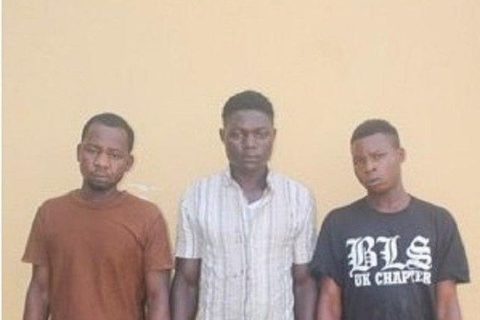 The three suspects, David Kwaguru, Friday Awuba and Francis Amos