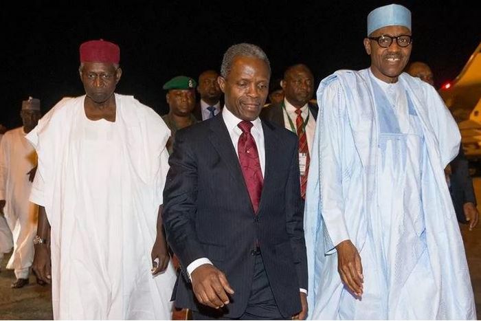 President Muhammadu Buhari returns to Abuja from Ghana on September 7, 2015.