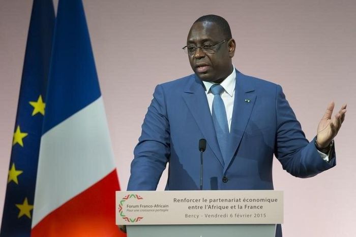 Senegal's President Macky Sall delivers a speech during the Franco-African Forum at the Bercy Finance Ministry in Paris, February 6, 2015.  REUTERS/Ian Langsdon/Pool