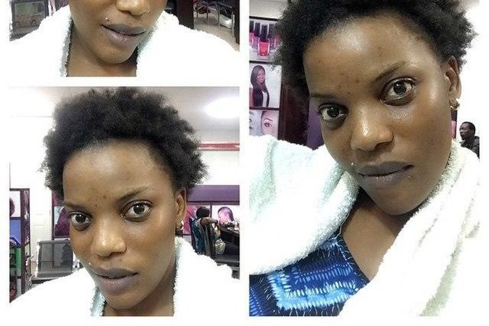 Nollywood actress, Empress Njamah, shares natural picture of herself while at the salon