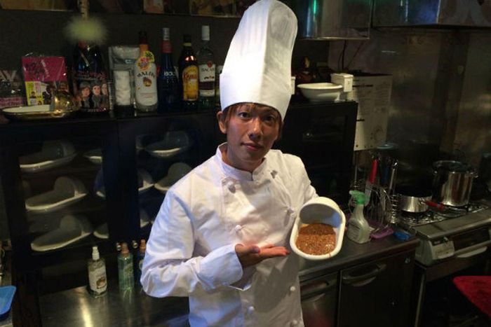 Chef Ken Shimizu with his poo-flavoured food