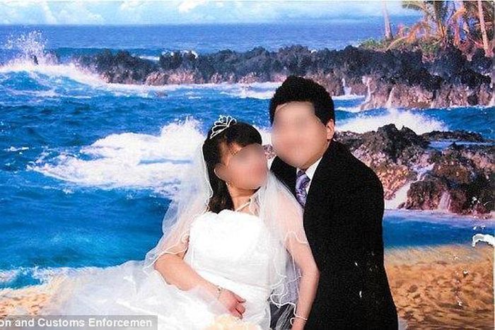 This 'sham' wedding photo was one of pictures investigated by the U.S. Immigration and Customs Enforcement