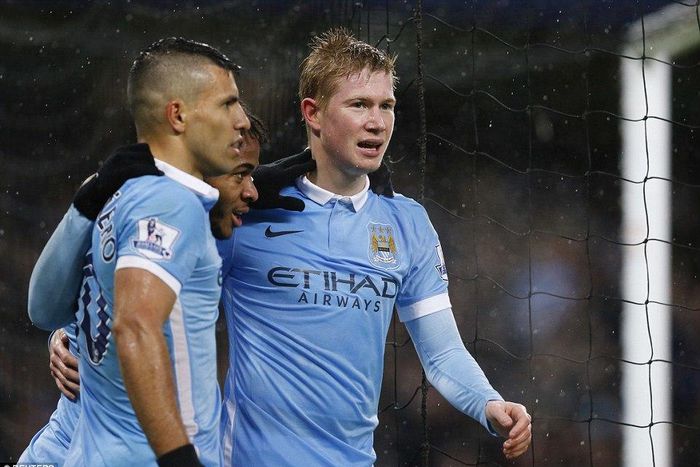 Kevin De Bruyne, Raheem Sterling and Sergio Aguero