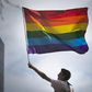 A man waves a rainbow flag while observing a gay pride parade in San Francisco, California June 28, 2015. REUTERS/Elijah Nouvelage