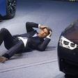 BMW chief executive Harald Krueger collapsed during a press conference at the Frankfurt Auto show while standing beside the company's hybrid electric i8 super car.