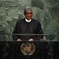 Nigeria's President Muhammadu Buhari addresses a plenary meeting of the United Nations Sustainable Development Summit 2015 at the United Nations headquarters in Manhattan, New York September 25, 2015.   REUTERS/Andrew Kelly