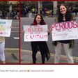 Women menstruate on their white trousers without putting on a pad to campaign against tax [Graphic]
