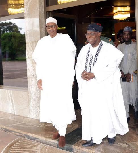 President Muhammadu Buhari meets with former President, Olusegun Obasanjo