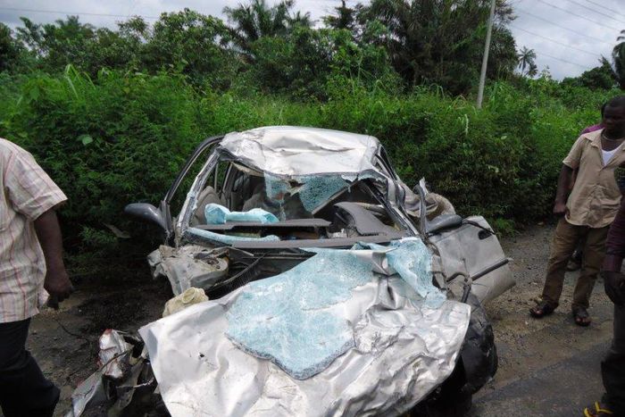 One of the car involved in the accident.